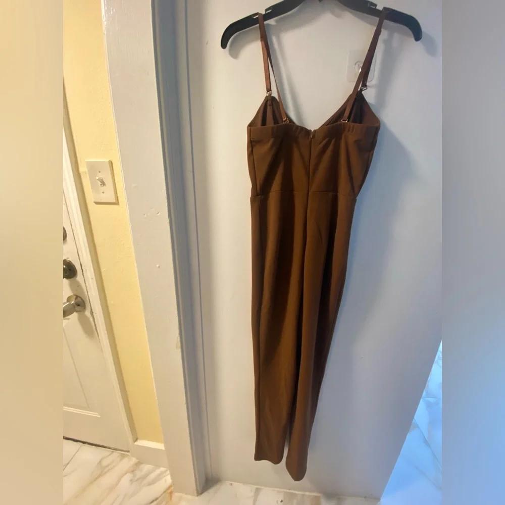 Forever 21  Brovn Jumpsuit Wide-Leg Structured - Picture 4 of 10